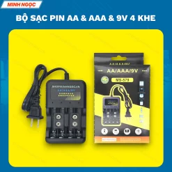 BỘ SẠC PIN AA & AAA & 9V 4 KHE
